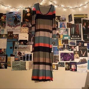 Anthro Colorblocked Maxi Sweater Dress